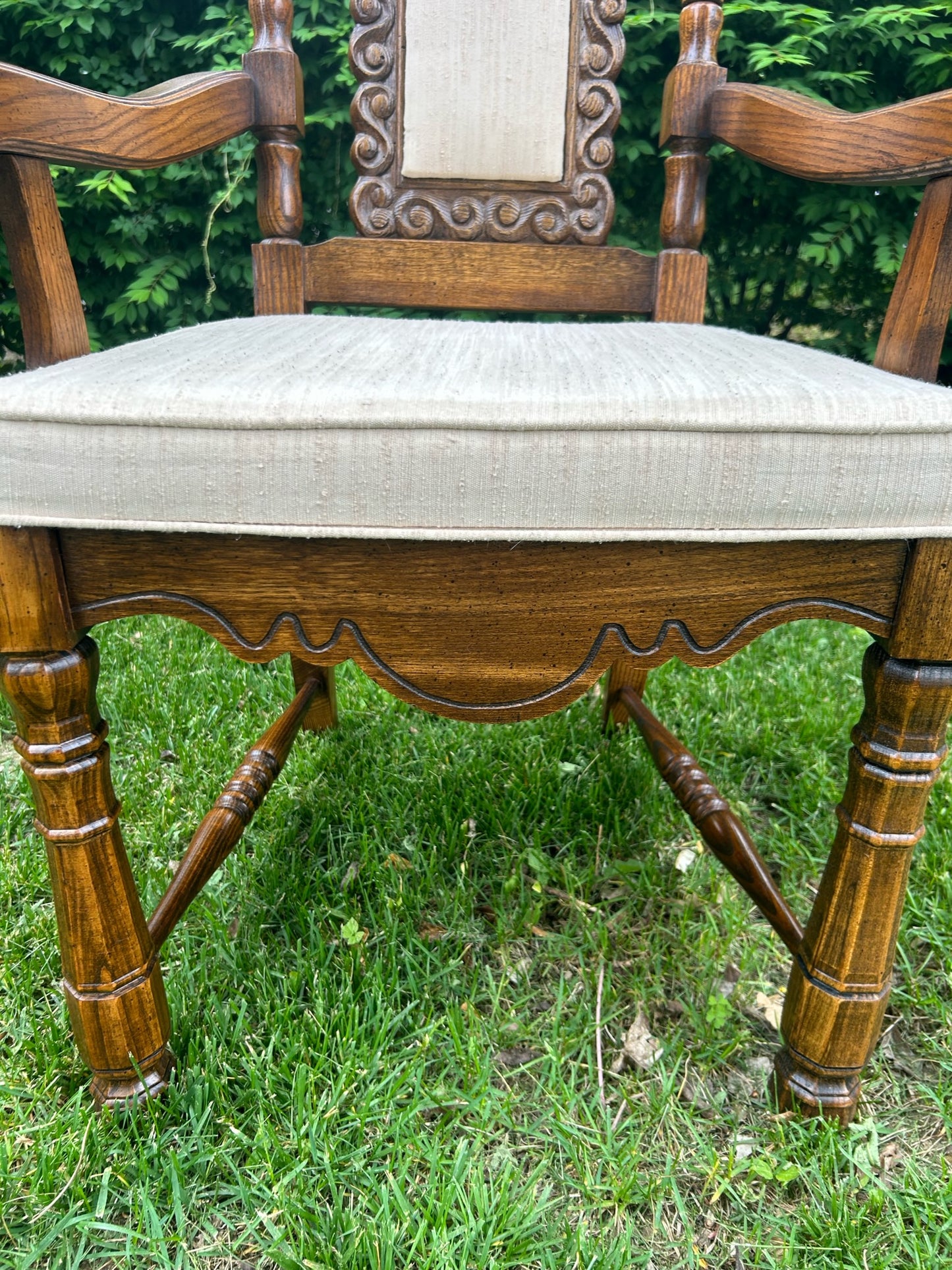 Vintage upholstered dining chair (pair)