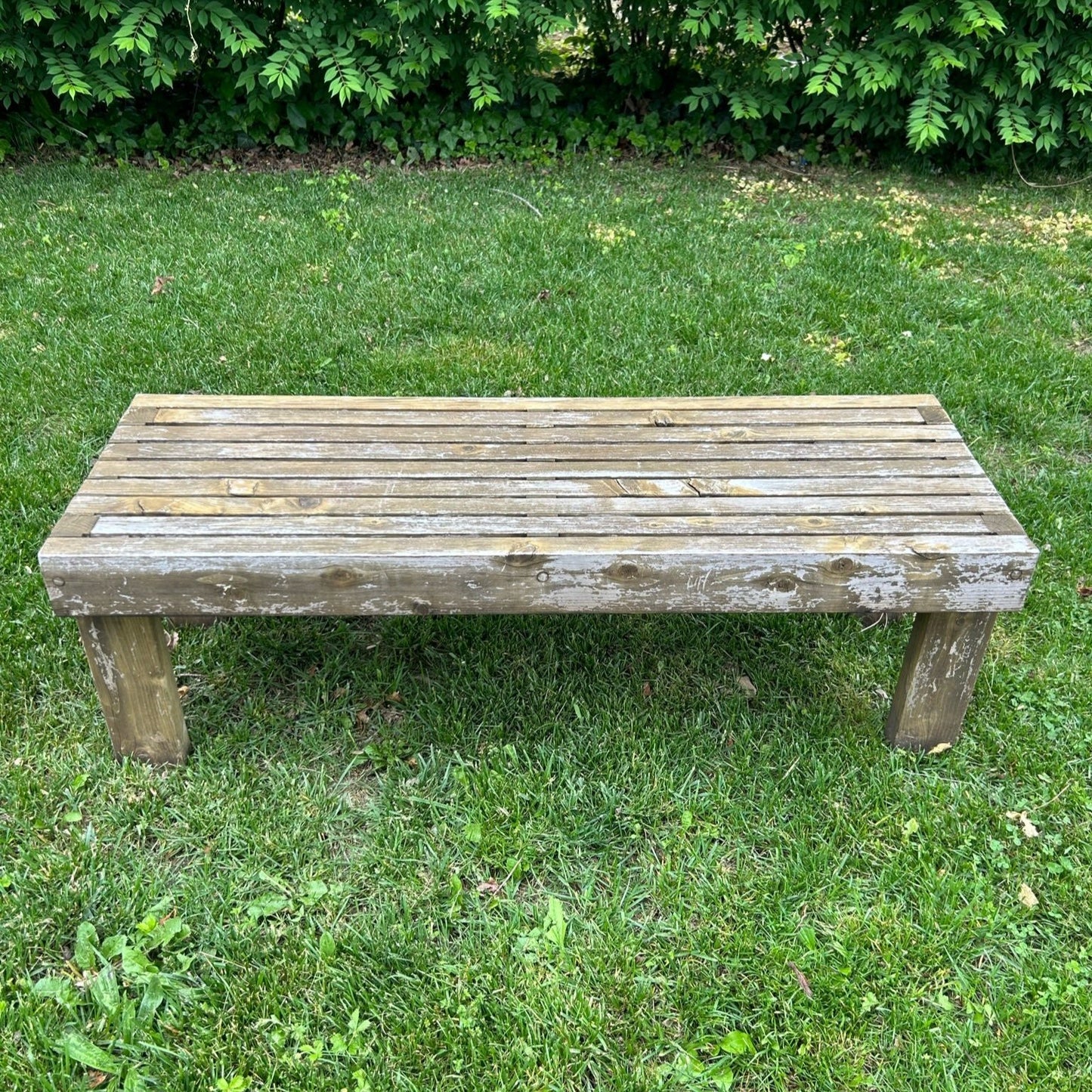 Rustic teak wood bench
