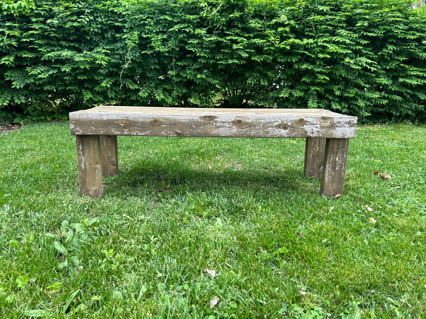Rustic teak wood bench