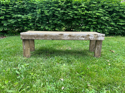 Rustic teak wood bench