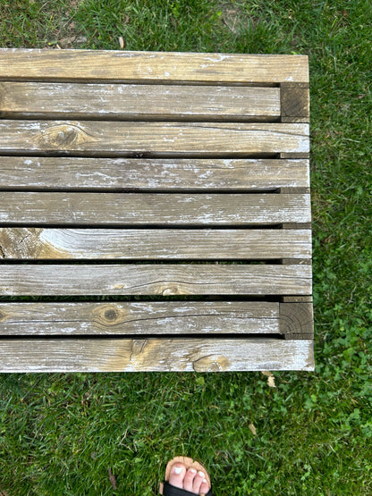 Rustic teak wood bench