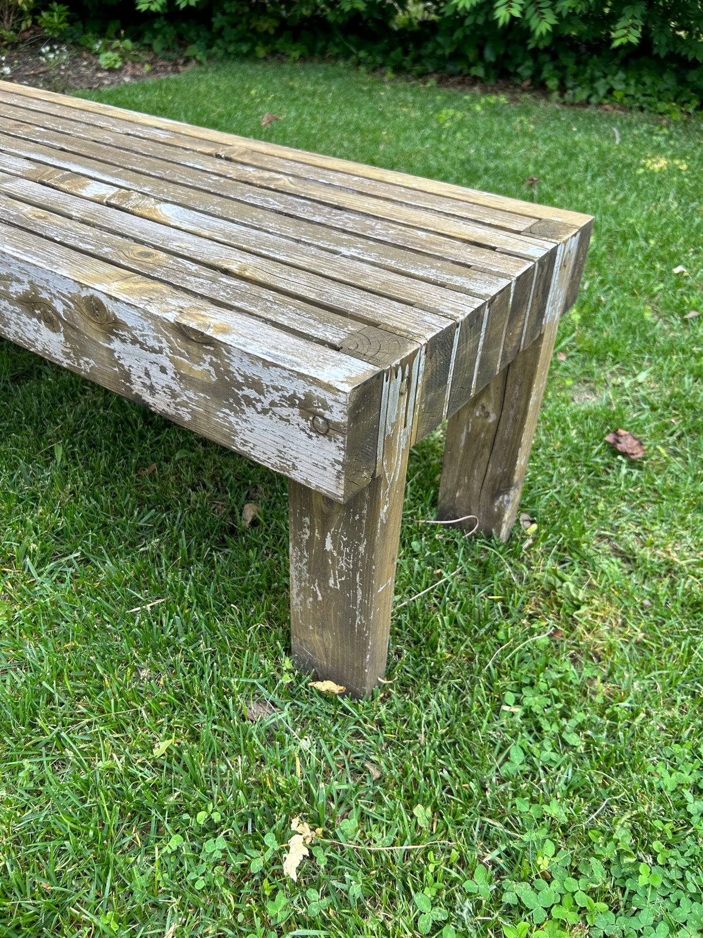 Rustic teak wood bench
